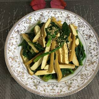 菠菜拌豆干的做法步骤：8