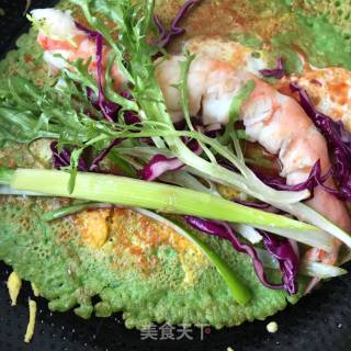 翡翠煎饼鲜虾时蔬卷的做法步骤：24
