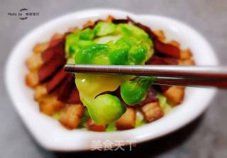 #年夜饭#腊肉炒儿菜#腊味#的做法步骤：15