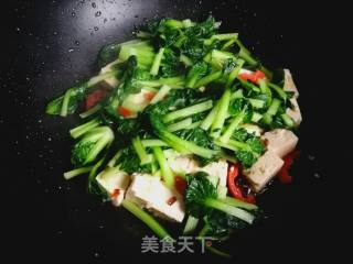 千叶菜炒豆腐的做法步骤：6