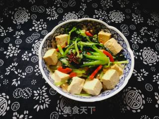 千叶菜炒豆腐的做法步骤：8