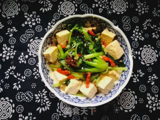 千叶菜炒豆腐的做法步骤：9