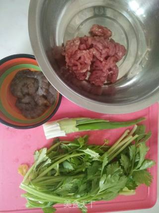 芹菜猪肉鲜虾饺的做法步骤：1