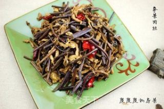 蕨菜肉丝的做法步骤：2