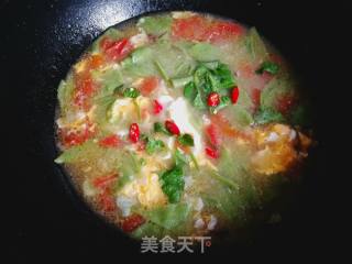 西红柿鸡蛋菠菜面片的做法步骤：9