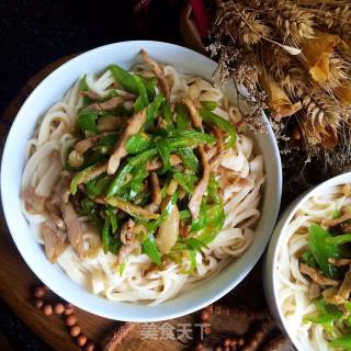 青椒肉丝拌面的做法步骤：9