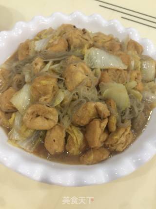 白菜粉条煮油豆腐的做法步骤：8