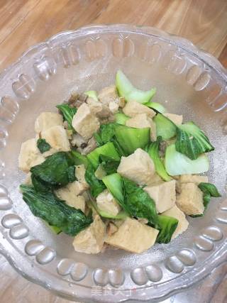 冻豆腐烧油菜的做法步骤：10