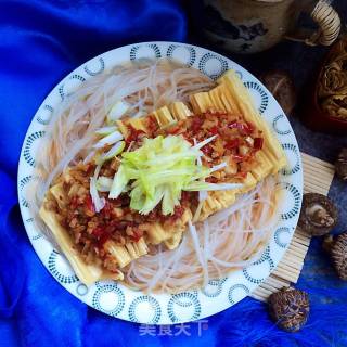 蒜蓉粉丝蒸腐竹的做法步骤：10