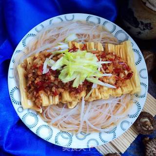蒜蓉粉丝蒸腐竹的做法步骤：11
