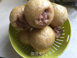 油面筋塞肉的做法步骤：6