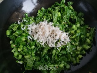 香芥菜炒虾皮的做法步骤：5