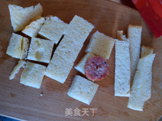 烤肠吐司串（平底锅版）的做法步骤：2