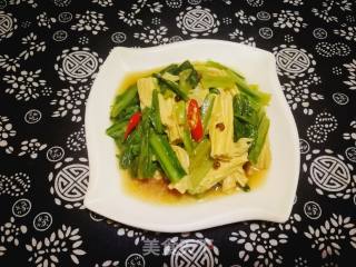 #团圆饭#油麦菜炒腐竹的做法步骤：10