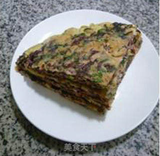 红苋菜鸡蛋煎饼的做法步骤：11