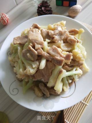 花菜炒肉的做法步骤：12