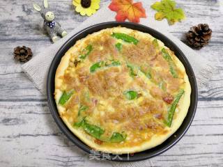 #烤箱菜#玉米荷兰豆培根披萨的做法步骤：21