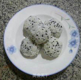 油炸豆沙馅芝香饭团的做法步骤：7
