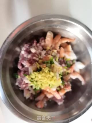 主食—南瓜鲜虾肉末饺子的做法步骤：5