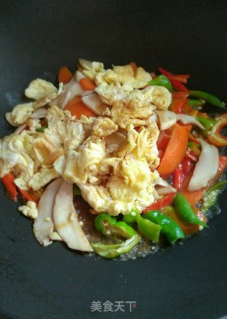 鸡蛋炒杏鲍菇的做法步骤：9
