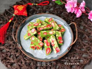 抹茶草莓牛轧糖的做法步骤：13