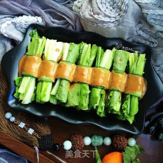 翡翠麻酱卷的做法步骤：10