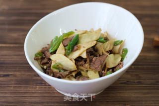 青椒蘑菇炒牛肉的做法步骤：10
