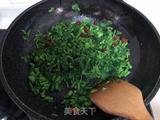 油渣炒菜苔的做法步骤：7