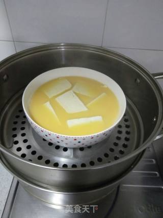 虾仁豆腐蒸蛋的做法步骤：7