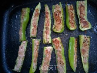 肉馅酿尖椒的做法步骤：5