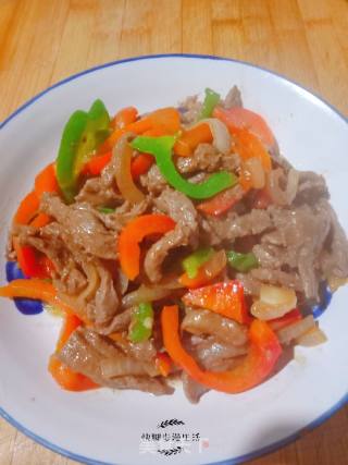 彩椒牛肉的做法步骤：7