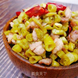 酸豇豆炒肉末的做法步骤：6