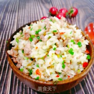 剁椒l肉末炒饭的做法步骤：6