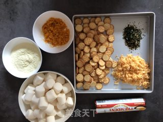 蛋黄肉松海苔雪花酥的做法步骤：1
