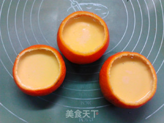 橙碗奶香蒸蛋羹的做法步骤：10