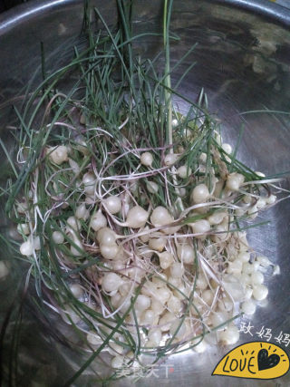肉丝小根蒜的做法步骤：1