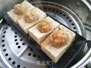 虾球酿豆腐的做法步骤：5