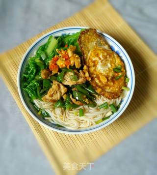 青椒炒肉汤粉的做法步骤：11