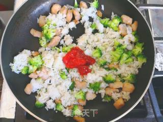 茄酱鸡肉炒饭的做法步骤：8