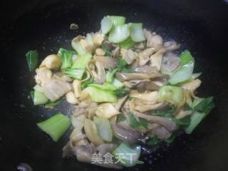 平菇肉片炒油菜的做法步骤：11