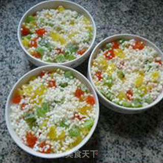 三色果脯糯米饭的做法步骤：10