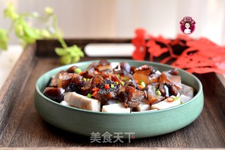 腊猪脸蒸芋头的做法步骤：7