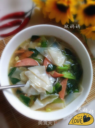 馄饨皮片汤的做法步骤：11