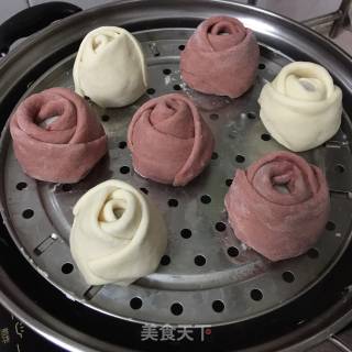 玫瑰香芋包的做法步骤：16