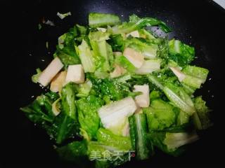 #团圆饭#油麦菜炒豆腐的做法步骤：6
