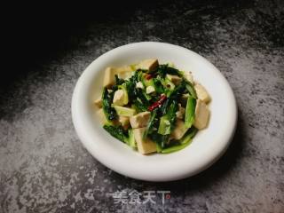 #团圆饭#油麦菜炒豆腐的做法步骤：8