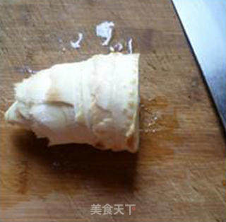 榨菜片冬笋炒毛豆的做法步骤：7