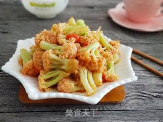 番茄炒菜花的做法步骤：9