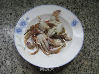 青菜花蟹裤带面的做法步骤：2