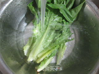 香干油麦菜炒饭的做法步骤：2